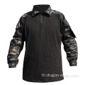 เสื้อยืดสีดำ Multicam Combat Pads Tactical Jersey